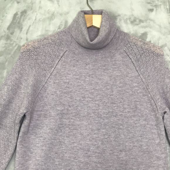 Meadow Rue by Anthropologie Agatha Turtleneck Sweater Womens Small Lilac Raglan - Picture 4 of 10